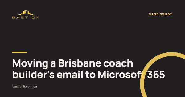 Photo: Moving a Brisbane coach builder’s email to Microsoft 365