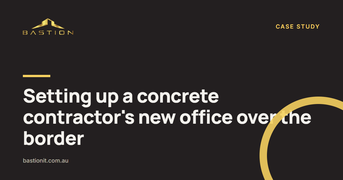 Photo: Setting up a concrete contractor’s new office over the border