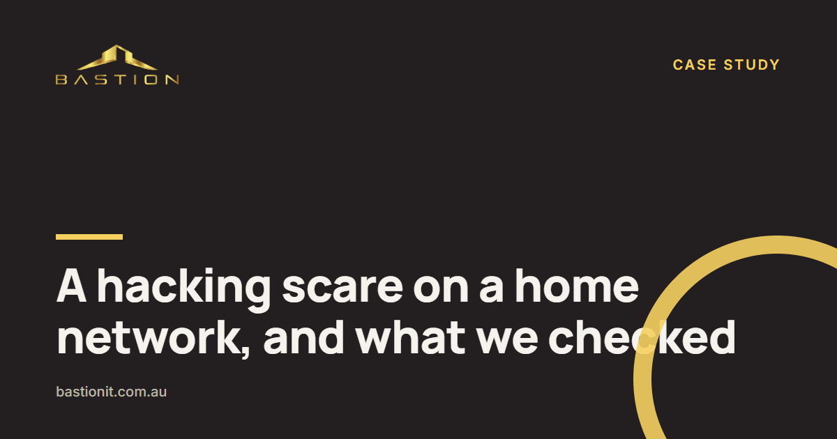 Photo: A hacking scare on a home network, and what we checked