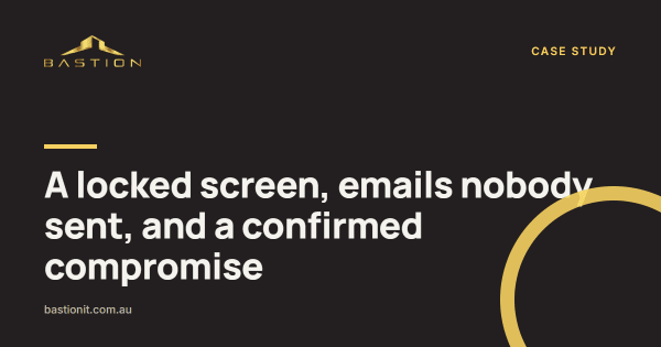 Photo: A locked screen, emails nobody sent, and a confirmed compromise