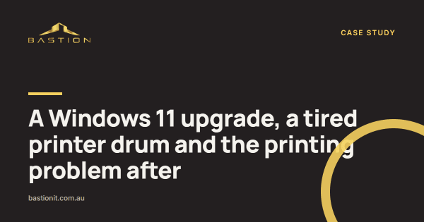 Photo: A Windows 11 upgrade, a tired printer drum and the printing problem after