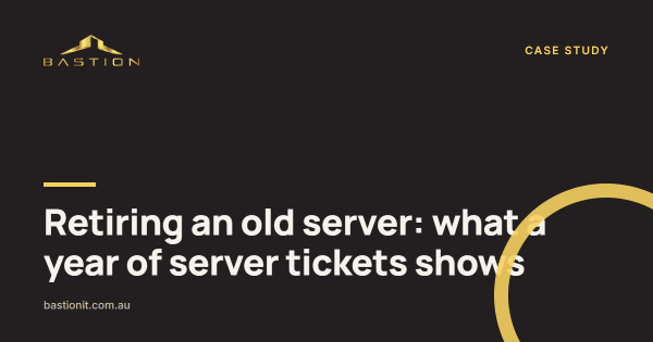 Photo: Retiring an old server: what a year of server tickets shows