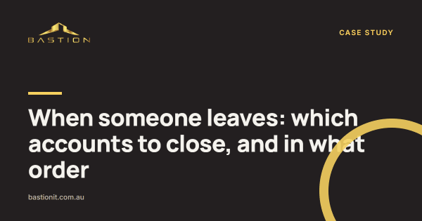 Photo: When someone leaves: which accounts to close, and in what order